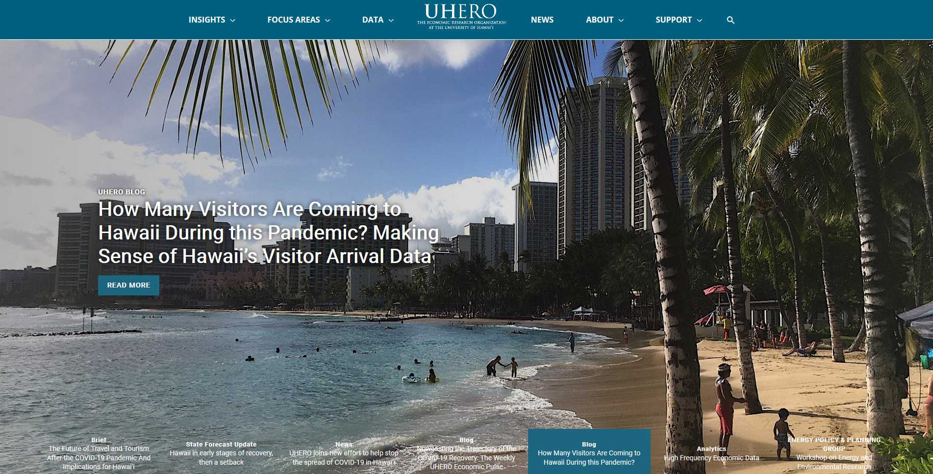 Screenshot of the UHERO website